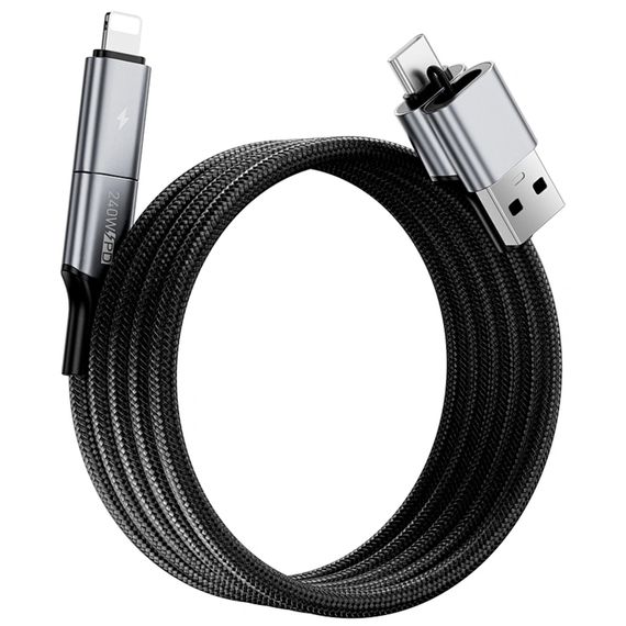 Дата кабель WIWU C077 Cyberlink Type-C to Lightning 27W (1m) Silver | Зображення 4
