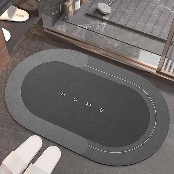 Килимок волопоглинаючий для ванної кімнати (50х80см), Сірий / Антиковзний діатомітовий килимок | Зображення 1