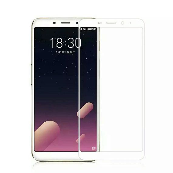 Захисне скло 2.5D на весь екран для Meizu M6S колір Чорний | Зображення 2