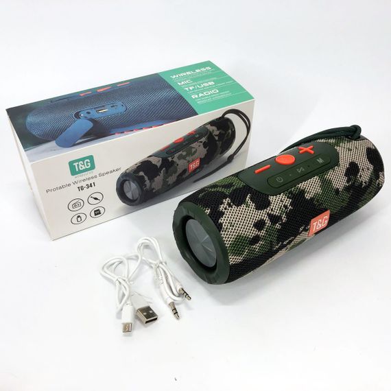 Портативная Bluetooth колонка TG341 со шнурком, аккумуляторная колонка для музыки. Цвет: камуфляж | Зображення 7