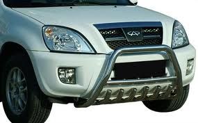 Кенгурятник WT003 (нерж.) d60 с надписью для Chery Tiggo I 2005-2014 гг | Зображення 1