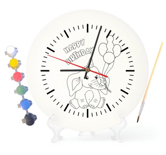 Дитячий набір для творчості годинник розмальовка На День народження 30 см (Г0163)