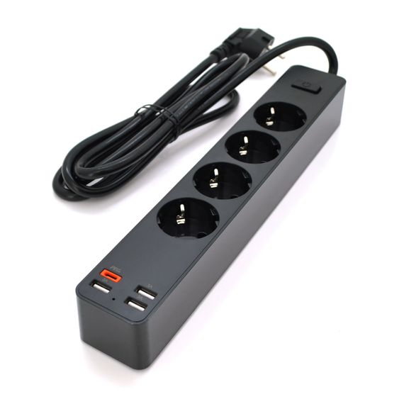 Сетевой фильтр KSC-717 Zhengya series на 4 розетки + 4 USB выхода 4000W, 1.8m