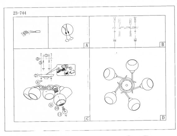 Люстра потолочная классическая в зал E27 40W CH (LK-650C/5) | Зображення 6