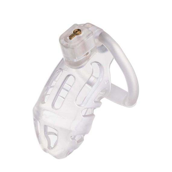 Клітка для пеніса LOCKINK SEVANDA Plastic Penis Chastity Cage, прозора, 3 кільця різних розмірів Sex Aura | Зображення 7