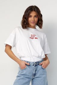 Женская футболка oversize с надписью Be good. Be bad. Just be - белый цвет, L (есть размеры)