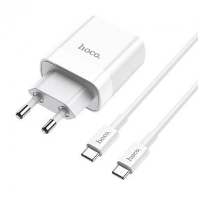 Зарядний пристрій Hoco C80A PD 20W + QC 3.0 + cable Type C to Type C White