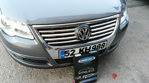 Накладки на решітку (8 шт, нерж) OmsaLine - Італійська нержавійка для Volkswagen Passat B6 2006-2012рр | Зображення 1