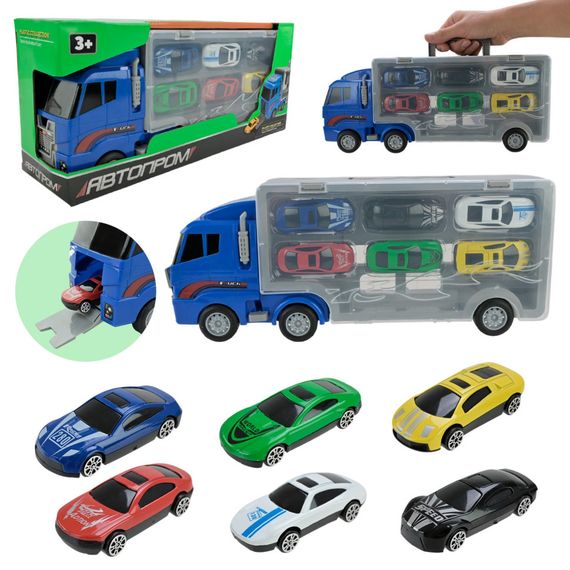 Дитячий трейлер з машинками PS006-1, 6 машинок | Зображення 2