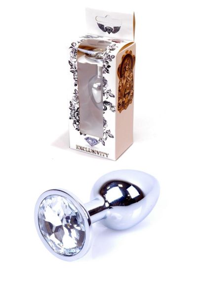 Анальна пробка - Jewellery Silver Plug Clear Sex Aura