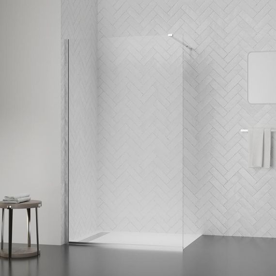 Душова перегородка Qtap Walk-In Standard CRM201.C8 100х200 см, скло Clear 8 мм, покриття CalcLess | Зображення 5