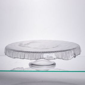 Тортівниця трансформер скляна на ножці, менажниця трансформер прозора скляна 64486-53