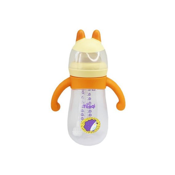 Бутылочка пластиковая с силиконовыми ручками MGZ-0200(Yellow) 260 мл