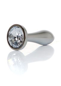 Анальна пробка - Jewellery Silver Plug Clear S