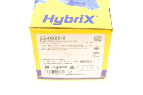 Колодки тормозные задние Toyota Land Cruiser Prado 09- 200 Sequoia Tundra Lexus LX 07- 22-0822-0 | Зображення 4