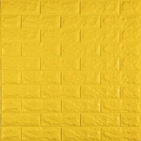 3D панель самоклеюча цегла Жовта 700x770x7мм (010-7) Sticker Wall SW-00000049