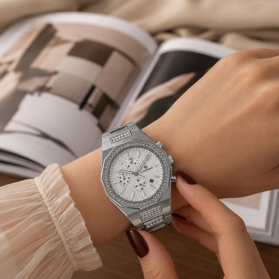 Наручний механічний годинник Forsining 8314 Silver-White Steel | Зображення 4