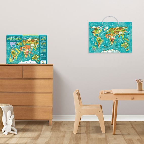 Дитяча магнітна мапа світу тварини 200267, 36 елементів | Зображення 8