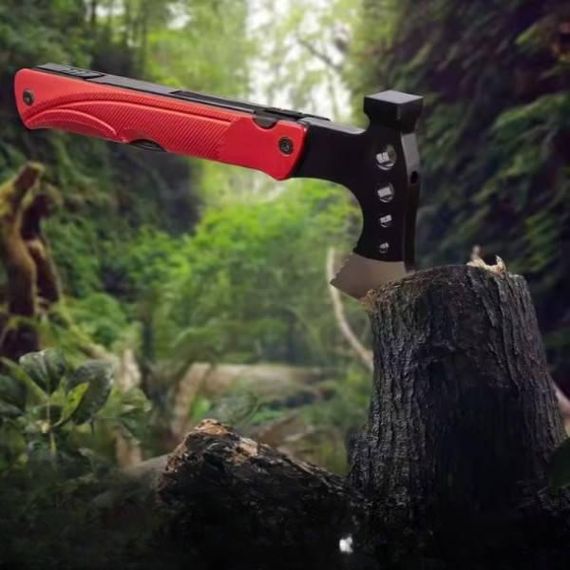 Сокира туристична багатофункціональна 22,5*9см 440гр Чорний з червоним