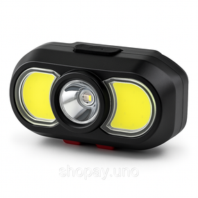 Налобный фонарь с креплением на голову KX-302-LED+2COB, Налобный фонарь с линзой, Головной фонарик AM-63