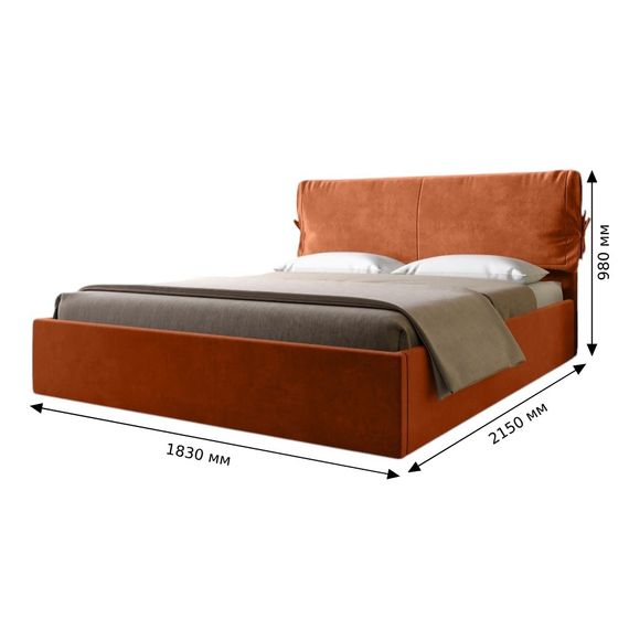 Двоспальне ліжко з м`яким узголів`ям LION Порто Парадіз 83 160х200 см (LION-041744) | Зображення 6