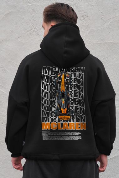 Оверсайз худі толстовка на флісі з капюшоном та принтом Without Mclaren Black