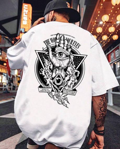 Футболка мужская с принтом повседневная S Белая