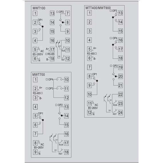 Контроллер времени MVT700 72x72 с подключением SSR или эм реле 85 - 265V AC | Зображення 2