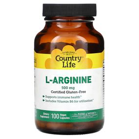 L‑Аргінін Country Life L-Arginine, 500 mg, 100 Vegan Capsules