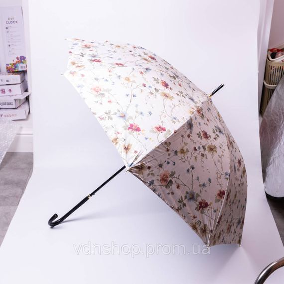 Классический зонт-трость полуавтомат из полиэстера 7 спиц диаметр 99 см Бежевый HP-23-7BE