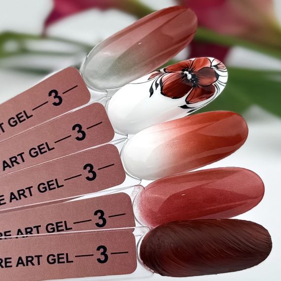 Гель-фарба для омбре Crooz Art gel ombre № 03 (червоний винний) 3мл