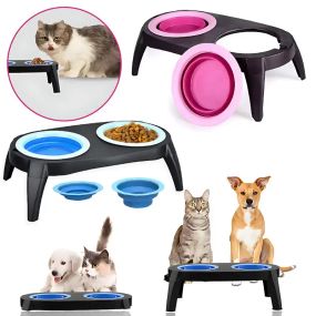 Миска Pet Bowl Set подвійна на складній підставці для собак та котів