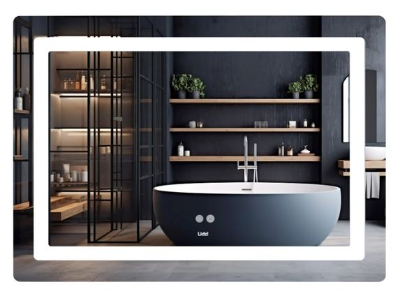 Дзеркало Lidz Kubis (KU2) 1000х800 мм з LED-підсвічуванням Touch LD78LF6141008048450