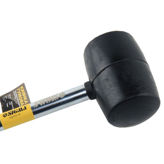 Киянка резиновая Sigma 340 г черная, металлическая обрезиненная рукоятка (4317471) | Зображення 1