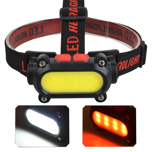 Для Армии. Налобный фонарь BL-209 красный и белый свет, СОВ, пыле и влаго защищенный, зарядка от micro USB