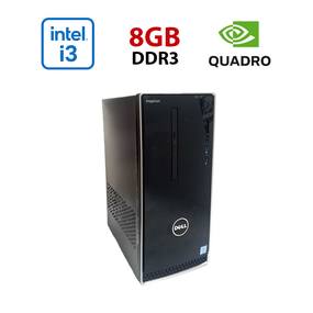Ігровий ПК Dell Inspirion 3650 / Intel Core i3-6100 (2 (4) ядра по 3,7 ГГц) / 8 ГБ DDR3 / 256 ГБ SSD / nVidia Quadro K620, 2 ГБ GDDR3, 128-біт / Wi-Fi+Bluetooth / DVD / Win 10 Home Lic б/в