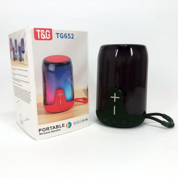Портативна колонка TG652 5W з RGB підсвічуванням та ремінцем, колонка з акумулятором блютуз. Колір: зелений | Зображення 9