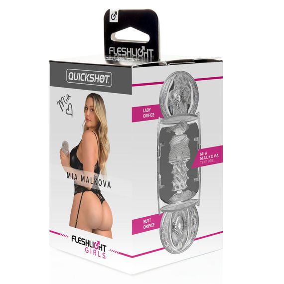 Мастурбатор Fleshlight Quickshot Mia Malkova, со слепком попки и вагины, компактный, для пар и минет | Зображення 6