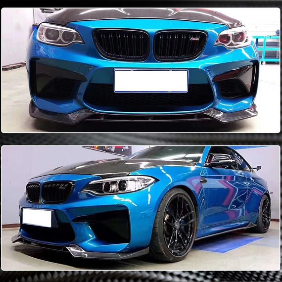Накладка на передній бампер Lip V3 (для F87 M2, Карбон) для BMW 2 серія F22/23 2014-2021 рр | Зображення 4