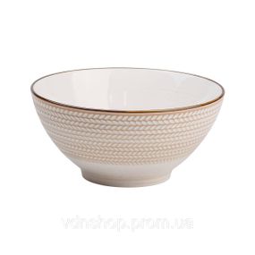 Тарелка глубокая фарфоровая круглая 20.5 см белая HP23385