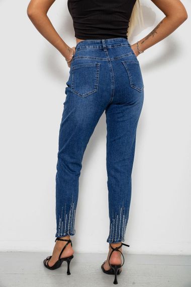 Джинси жіночі однотонні Skinny, колір синій, 244R7217 | Зображення 3