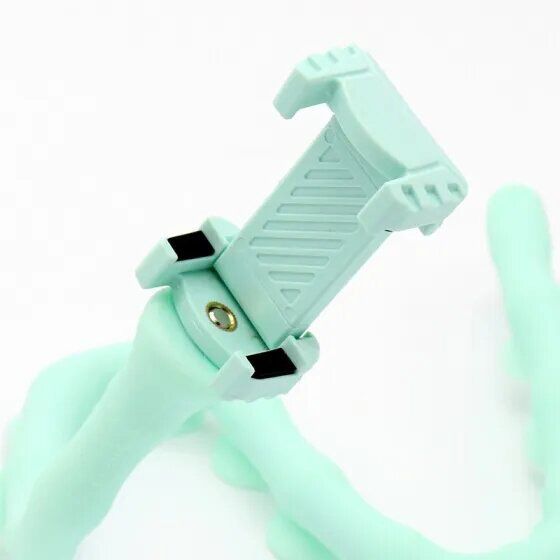Гнучкий тримач для телефону з універсальними присосками Cute Worm Lazy Holder. Колір блакитний | Зображення 5