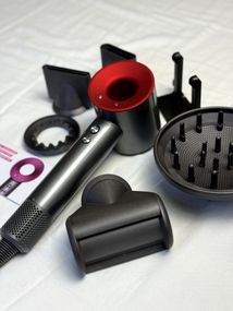 Фен Super Hair Dryer червоний з іонізацією та турборежимом 5 насадок