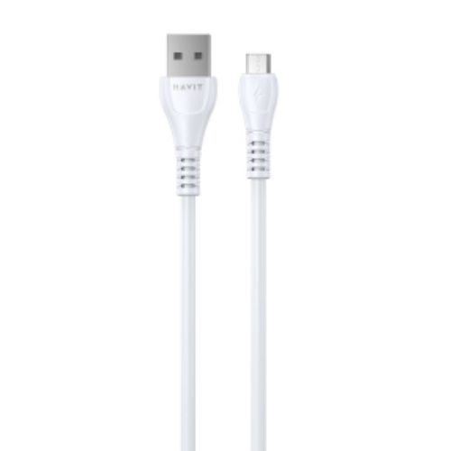 Кабель USB MicroUSB Havit HV-CB640C 1m 2,1А 1м білий