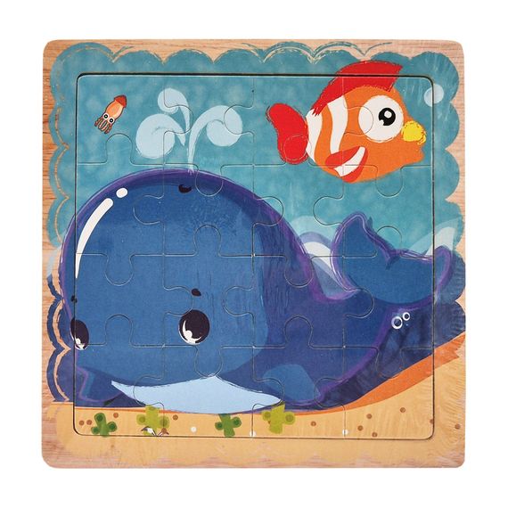 Деревянный пазл-вкладыш Рыбка и кит 73260-17, 16 деталей