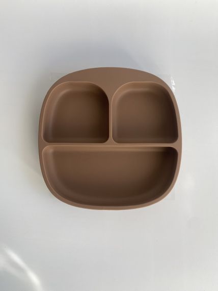 Силіконова секційна тарілка на присосці Квадрат Брауні