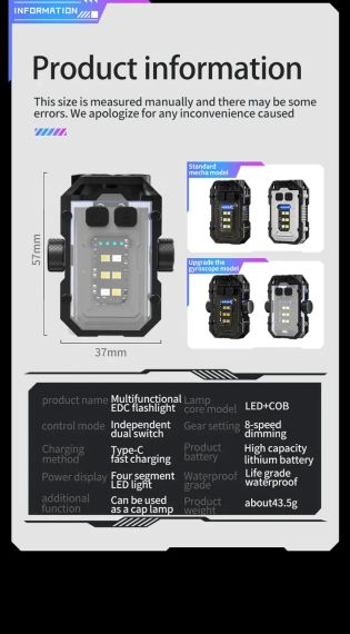 Тактичний LED брелок-ліхтарик 550 лм з USB-зарядкою | Зображення 8