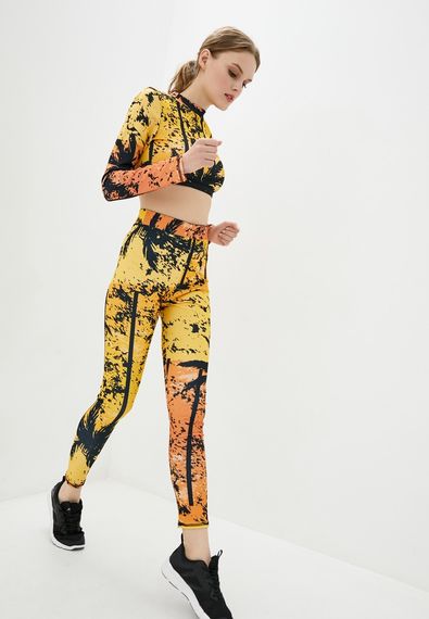 Спортивные леггинсы 4Profi с принтом "Тропик" оранжевый размер L дайвинг  16077 | Зображення 2