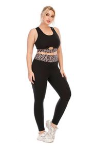 Фітнес костюм plus size з леопардовим принтом
