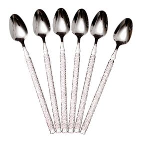 Набір десертних ложок 6 штук з нержавіючої сталі 20 (см) Срібло HP-8-38